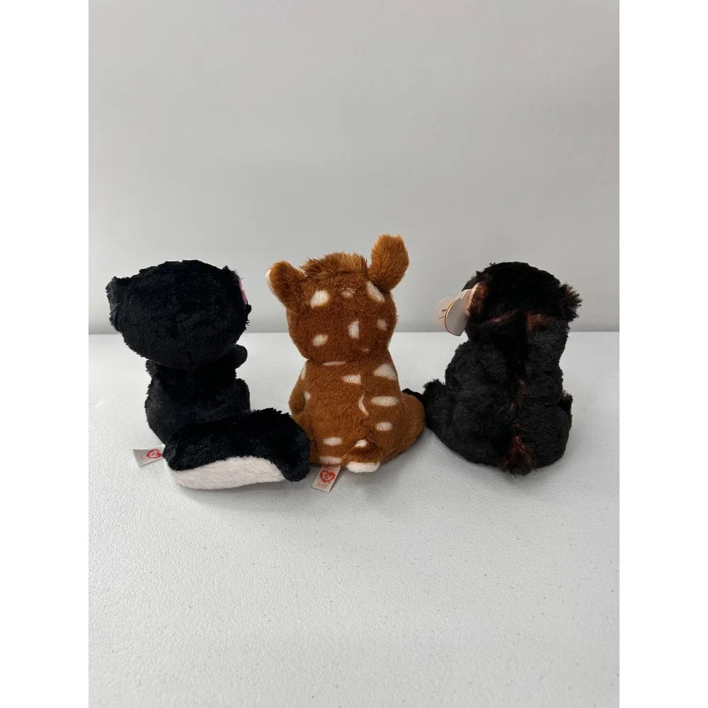 Ty Beanie Babies Lot Kodi Bear Buckley Deer Flora Skunk Plush Stuffed Animal Toy